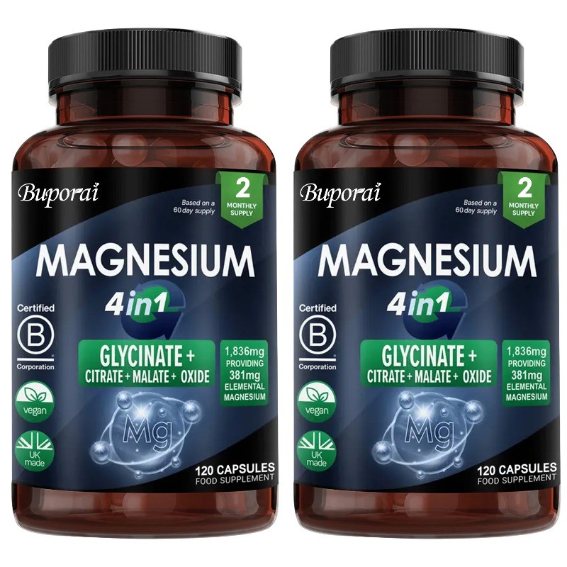 Magnesium 4-in-1 Complex 240pcs,Soothe and Relax Muscles,Improves Mental Clarity