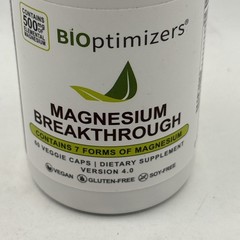 Bioptimizers Magnesium Breakthrough all 7 essential forms 60 capsules 500mg Eac