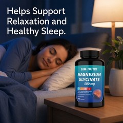 Magnesium Glycinate 500mg – 240 Capsules For Sleep, Stress Relief Support Bone