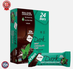 Dark Mint Chocolate Chip Protein Bars Vegan Gluten Free 24 Count USA 2025