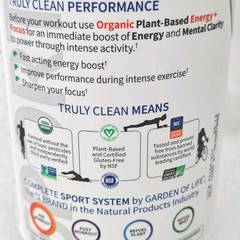 Garden Of Life Plant Based Energy + Focus Blackberry Pre Workout Powder Exp05/26