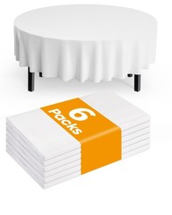 Pureegg Plastic Table Cloth Disposable 6 Pack, 84” Round Table Cloths, Party…