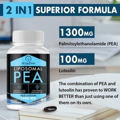 Micronized Pea Supplement Palmitoylethanolamide 1300 MG Luteolin 100 MG 60