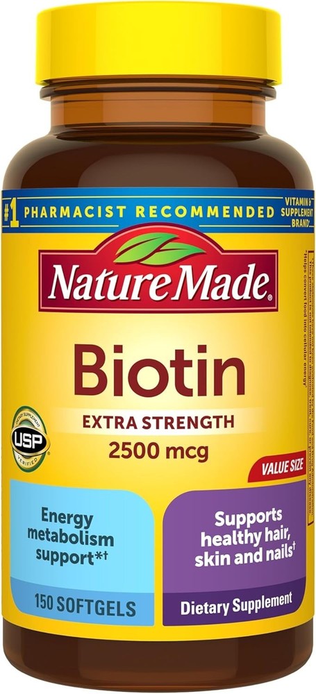 Biotin 2500 mcg Extra Strength Softgels – Support Hair, Skin & Nails