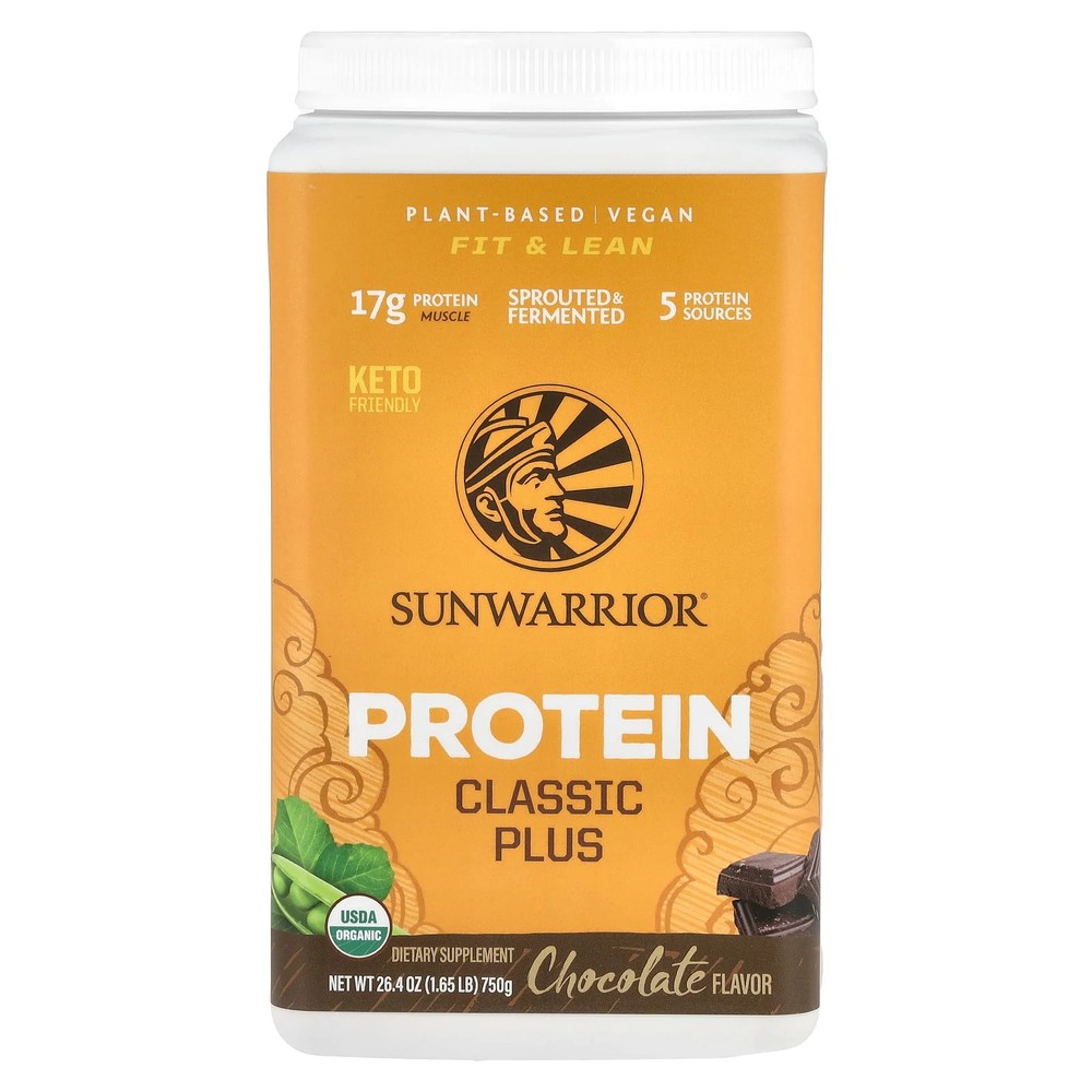 2 X Sunwarrior, Protein, Classic Plus, Chocolate, 1.65 lb (750 g)