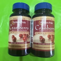 (2 pack) Puritan’s Pride Triple Strength Cranberry Fruit 100 tab 12,600 mg 04/27