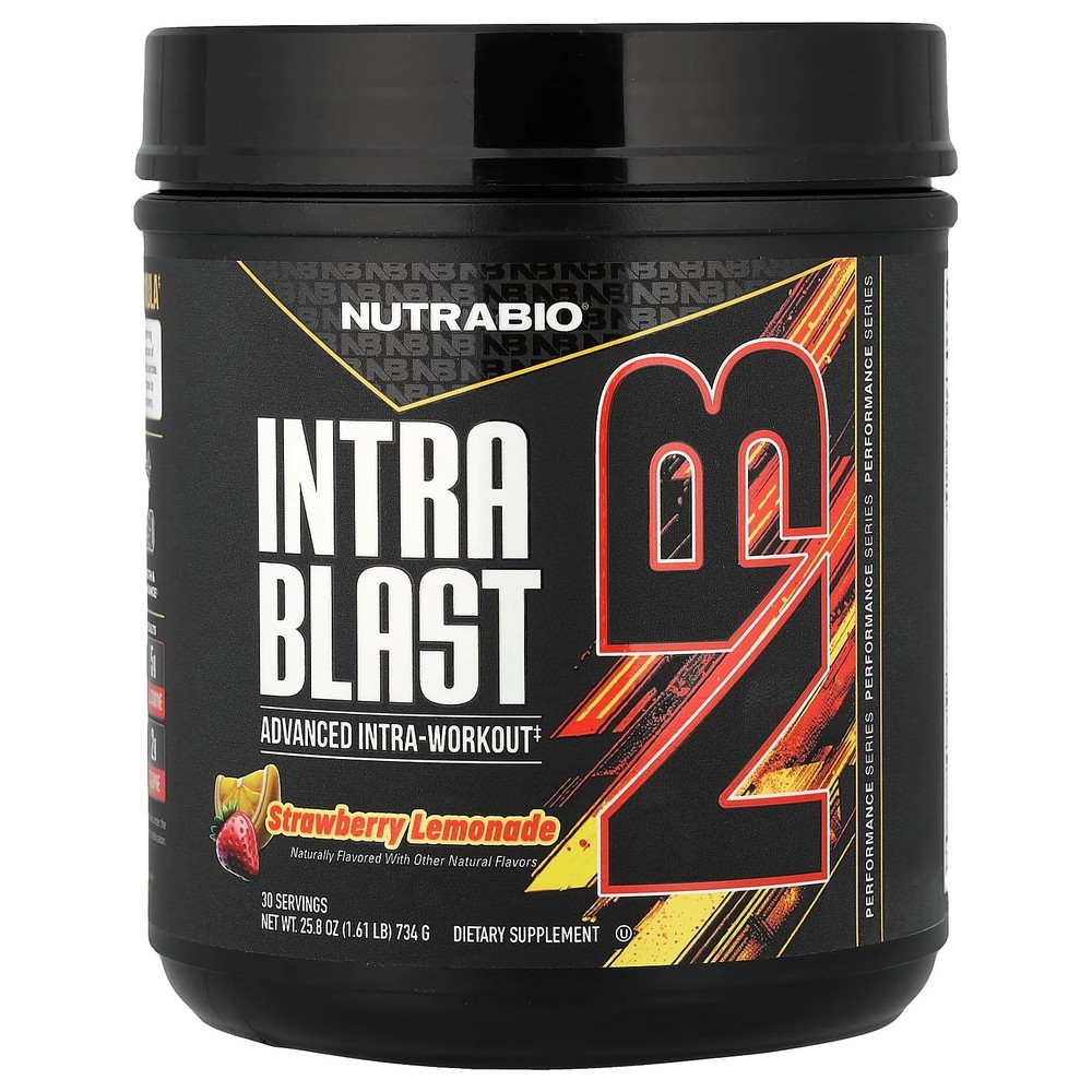 2 X NutraBio, Intra Blast, Advanced Intra-Workout, Strawberry Lemonade, 1.61 lb