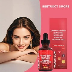 3PACK Nutra Vascu Flow Cayenne Pepper Liquid Drops Hawthorn Root Vitamin – 60ML+