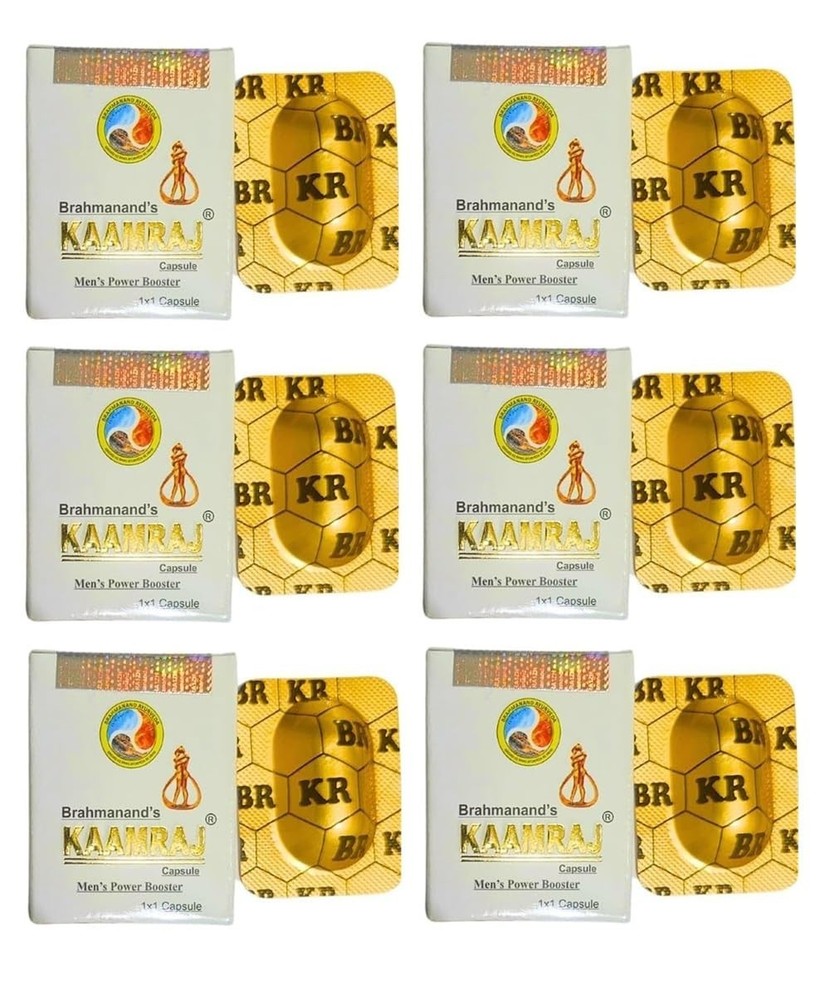Kamraj Ayurvedic Capsule for Men Boost Energy Stamina Strength (Pack of 6)