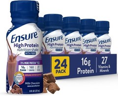 Ensure High Protein Bottled Milk Chocolate Nutrition Shake with Fiber