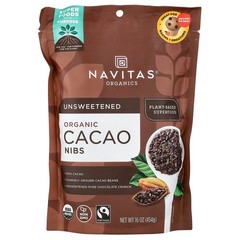 2 X Navitas Organics, Organic Cacao Nibs, Unsweetened, 16 oz (454 g)