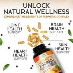 Turmeric Curcumin 2200mg with Ginger & Black Pepper for High Absorption