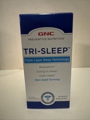 GNC Tri-Sleep Triple-Layer Technology Caplet 60 Caplets 30 Day Supply Best Deal!