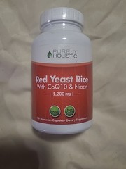 Red Yeast Rice1200mg CoQ10 Niacin 1200mg Ct 120 Vegetarian Capsules Exp:09/2027