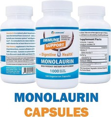 Monolaurin Supplement for Immune Support – Gut Health – 1000mg Per Serving- 100