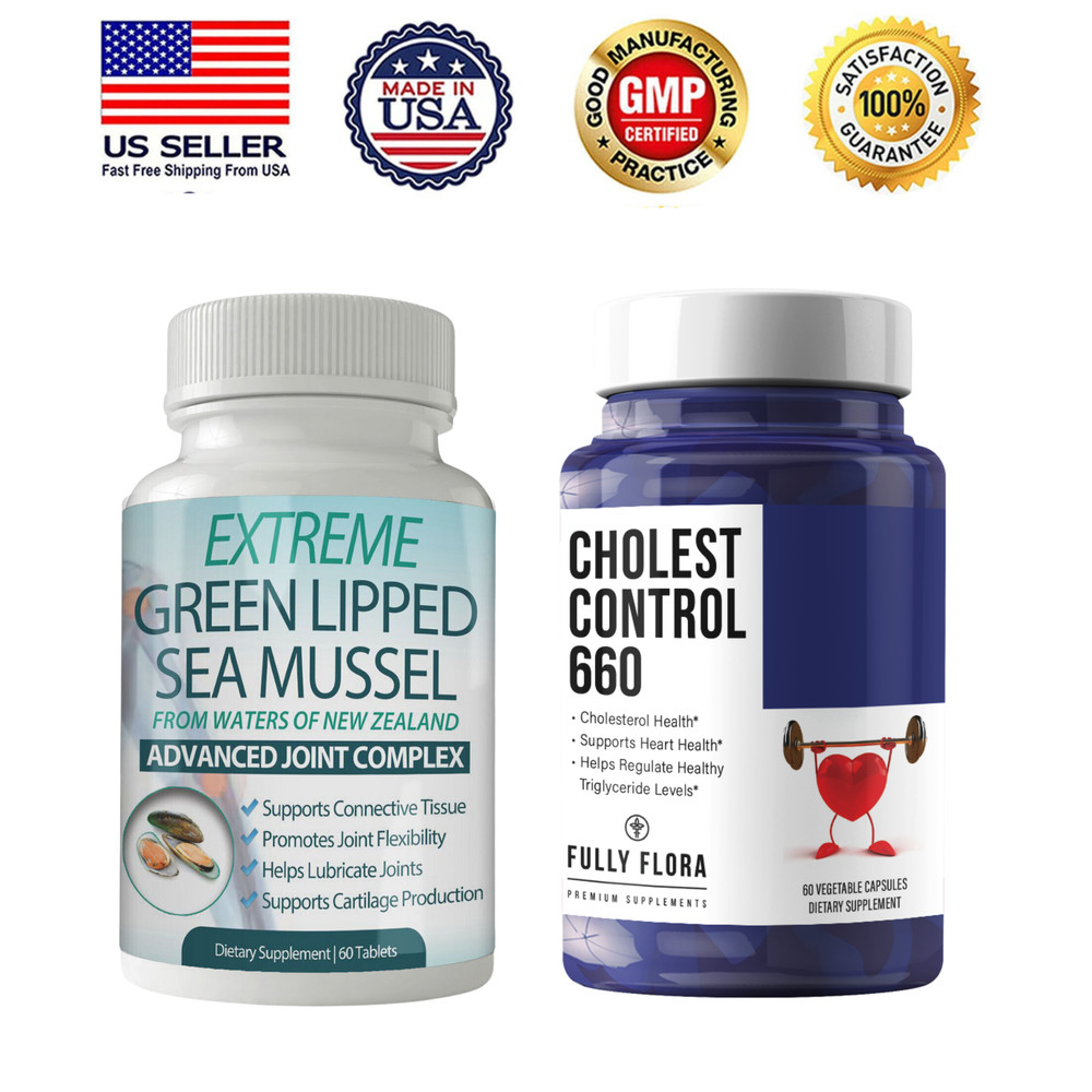 Green Lipped Mussel Joint Support & Cholesterol 660 Heart Supplement 60 Capsules