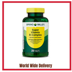 Spring Valley Super Vitamin B-Complex, 250 Count, Dietary Supplement Tablets