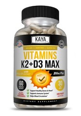 (2 Bottles) Vitamin K2 (MK7) D3 5000 IU Supplement, BioPerine Capsules, Immune
