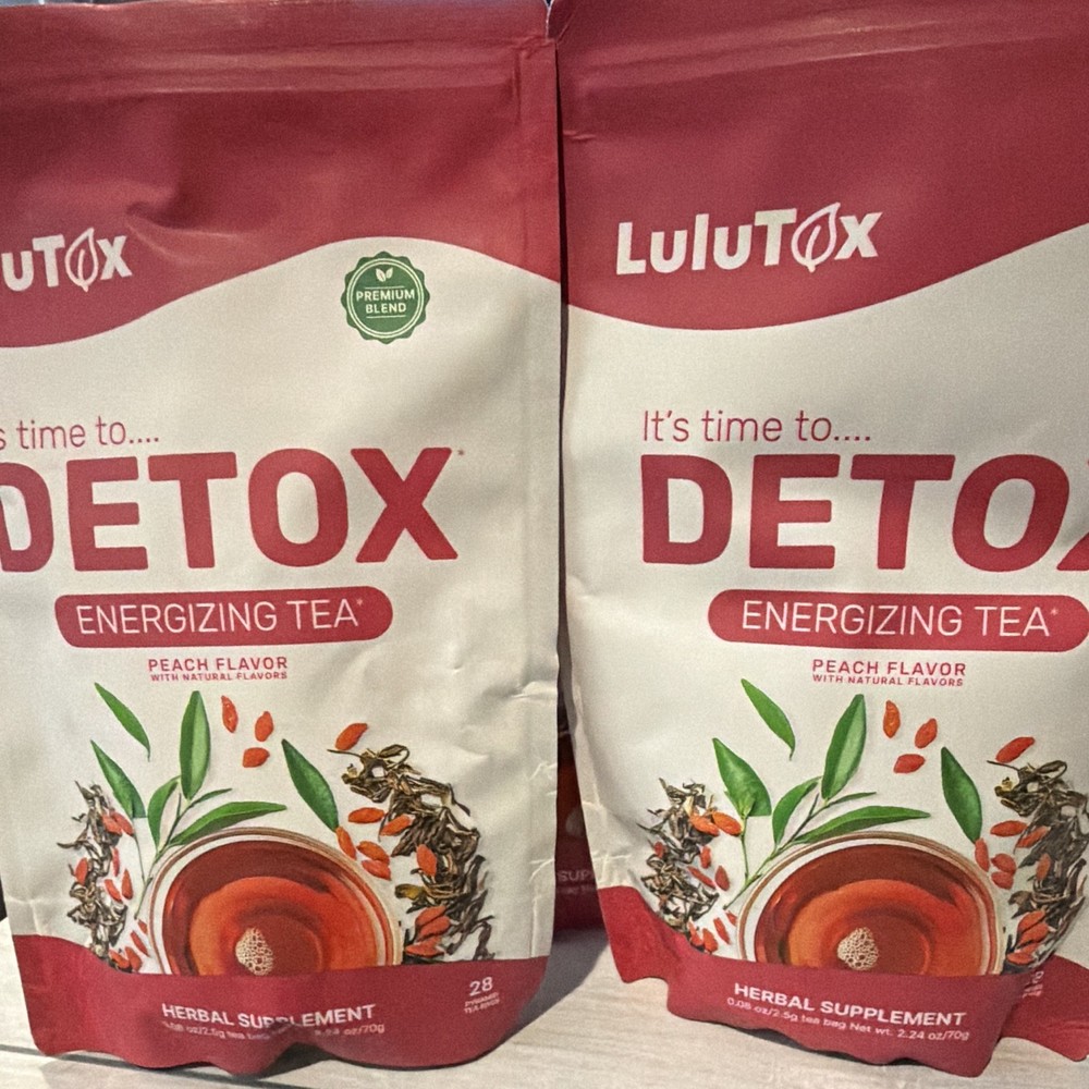 Bundle of 4 Detox Energizing Peach Tea Vegan Gluten-Free Dairy/Soy-Free 2.24oz