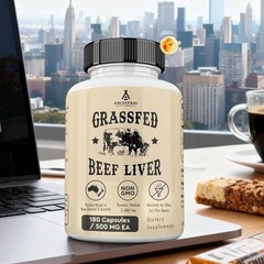 Ancestral Supplements Grass Fed Beef Thyroid 500 weight measure 180 Capsules