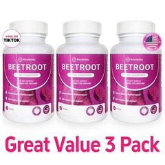 3PCS Rosabella Organic Beet Root 60 Capsules Natural Energy BoostBlood Pressure