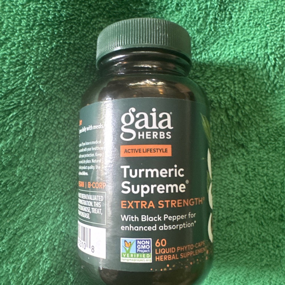 GAIA TUMERIC SUPREME EXTRA STRENGTH 60 VEGGIE CAPS. EXP 9/2027