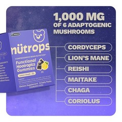 Nütrops By Grüns Low Sugar Functional Nootropics Gummies – 240g/12S