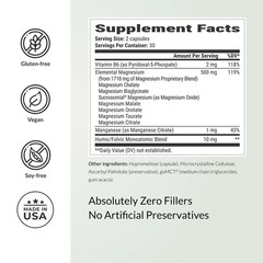 Magnesium Complex Supplement Capsules Sleep Muscle Support 60 Count Bottle
