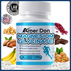 Magnesium Glycinate 1330MG with Zinc,D3, 57% DV High Absorption Magnesium 30/60x