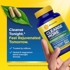 Renew Life Cleanse More Herbal Detox Formula with Magnesium for Overnight