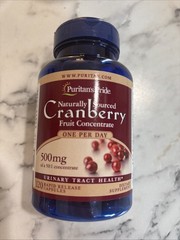 Puritans Pride One A Day Cranberry 120 Rapid Release Capsules, 500 mg Exp: 01/29