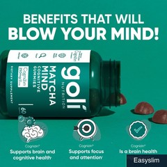 Matcha Cognitive Support Gummies 60 Count Citicoline Vegan Non-GMO