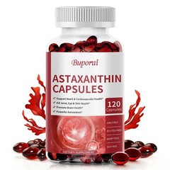 Astaxanthin 120pcs,Promotes Brain Cell Development,Supports Eye and Skin Health