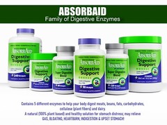 Absorbaid Natural Digestive Enzyme-relief for gas, bloating, acid reflux-90 caps