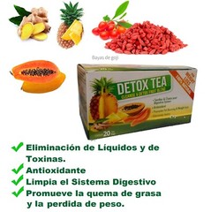 Perdida de Peso Te Detox Piña fruit papaya Detox Tea Weight & Loss with GOJI