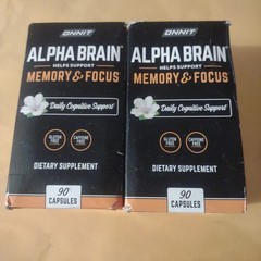 ALPHA BRAIN”2″GIANT BOTTLES Memory Focus Daily Cognitive Support (90 Capsules-X2