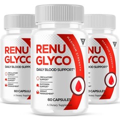 (3 Pack) Renu Glyco Daily Blood Support Capsules, RenuGlyco Pills (180 Capsules)