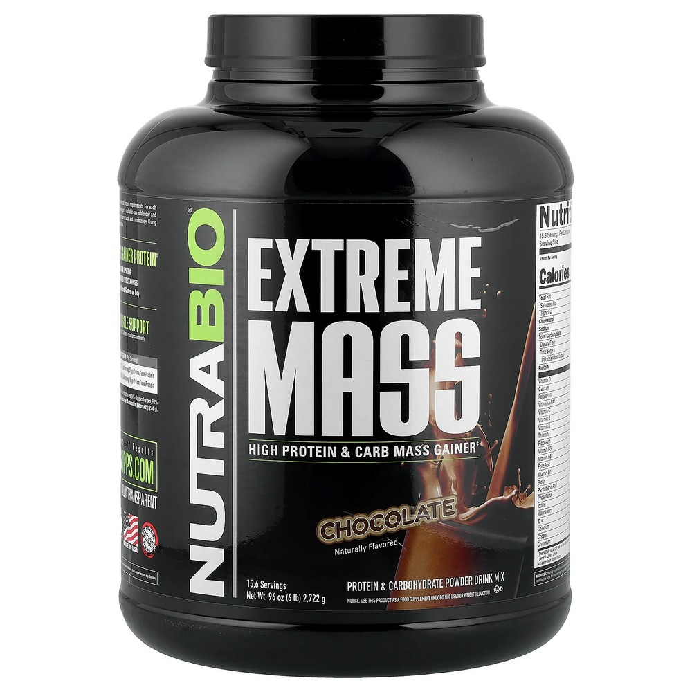 2 X NutraBio, Extreme Mass, Chocolate, 6 lb (2,722 g)