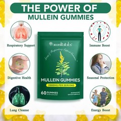 MXCZBSM 60 Count Mullein Gummies for Lung Cleanse, 60 (Pack of 1)