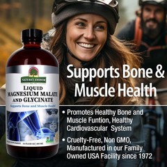 Nature’s Answer Liquid Magnesium Malate and Glycinate | Supports Healthy Bone &