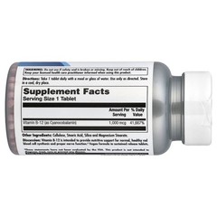 B-12, 1,000 mcg, 100 Tablets