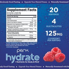 Perk Hydrate Electrolyte Stickpacks Blue Raspberry Flavored (20 Packets)