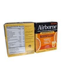 Airborne Immune Support Effervescent Tablets Zesty Orange X2 Exp 10/2026