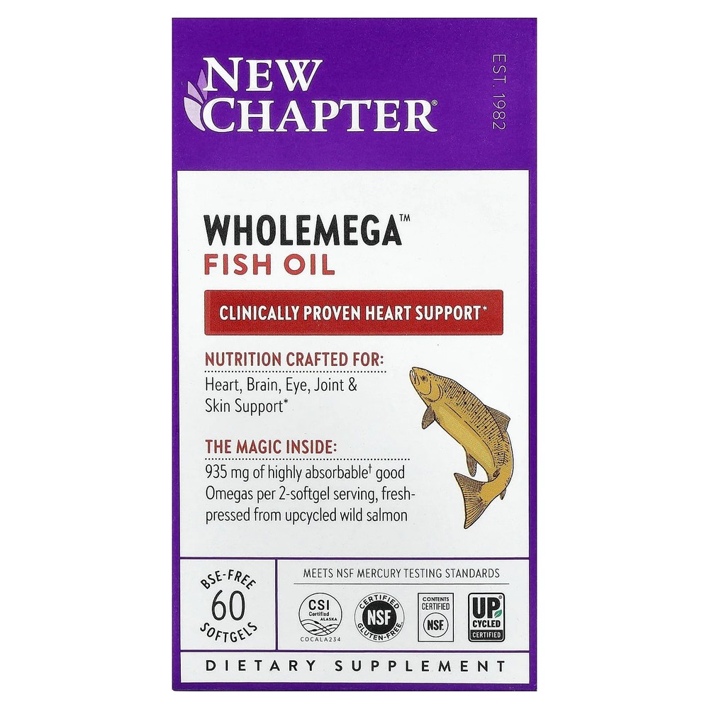 2 X New Chapter, Wholemega� Fish Oil, 60 Softgels