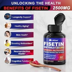 Fisetin with Quercetin Supplements 1200 mg per Serving,Hig…