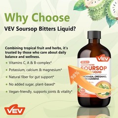 VEV Soursop Bitters Liquid with Graviola Extract – 20 in 1 Herbal Blend with …