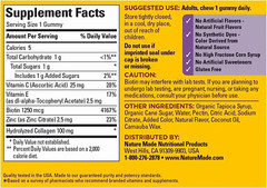 Nature Made Collagen Gummies with Vitamin C, Zinc and Biotin, Hydrolyzed Collage