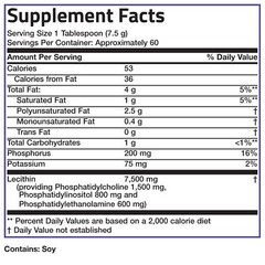 Bronson Lecithin Granules (Powder) 7500 MG, BRAIN SUPPORT 1 Lb