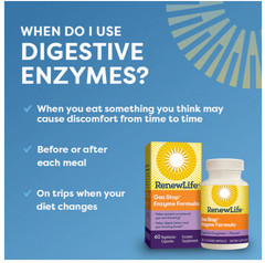 Gas Stop Digestive Enzymes | 60 Vegan Capsules | with Fennel | by Renew Life
