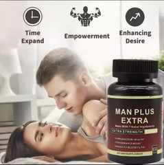 MAN PLUS Extra Strength 8050mg, 60 Capsules for Performance & Blood Flow